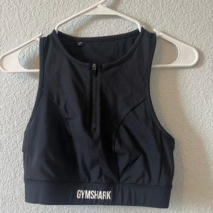 Gymshark black workout crop top. Size small.